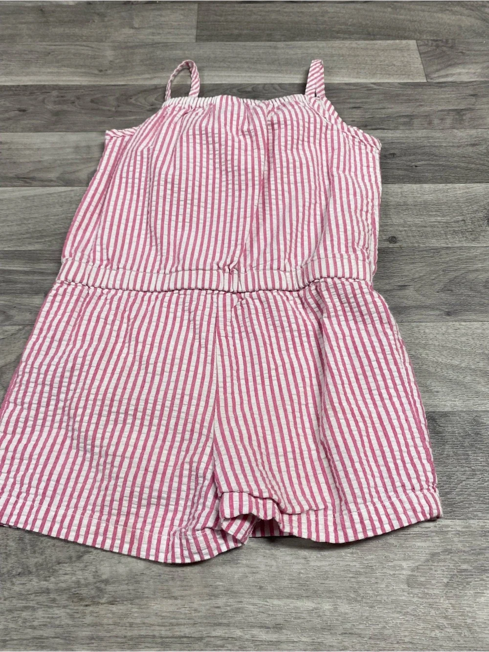 Gymboree Pink and White Striped Girls Romper with Flower